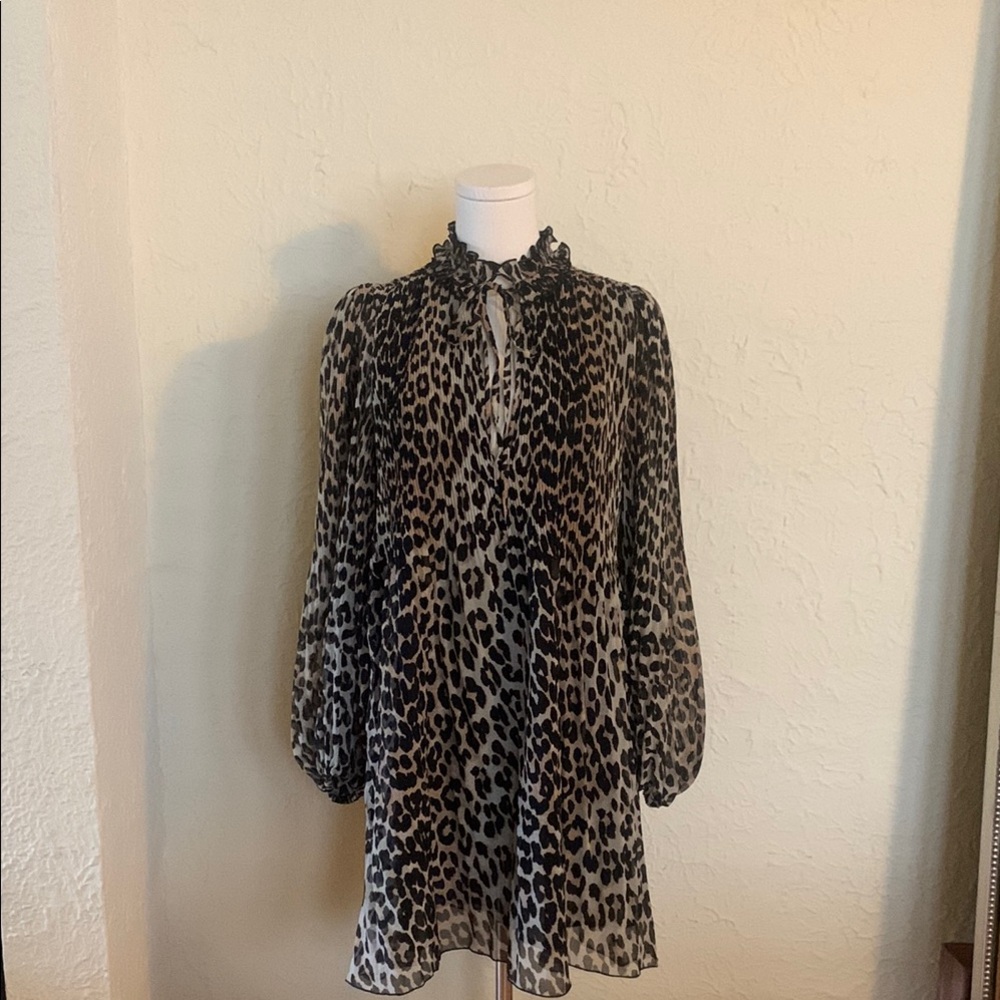 Leopard Print Chiffon Dress